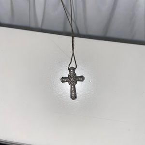 Diamond cross necklace